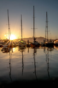 Sunset Sailboats